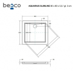 Du&scaron;ialus Besco Aquarius SlimLine, 80 x 80 x 5,5 cm