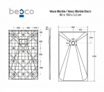 Ristk&uuml;likukujuline Du&scaron;ialus Besco Vexo Marble, 150 x 90 cm