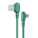 USAMS mikro-USB-kaabel 2A 1.2M nurga all telefonide ja tahvelarvutite jaoks roheline 1.2M