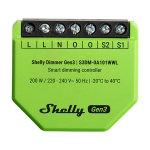 Nutikas dimmer - SHELLY - Gen3 - Wi-Fi ja Bluetooth - 150W LED - Kodune automatiseerimine