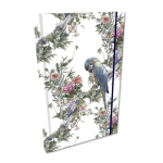 A5 ruuduline m&auml;rkmik koos kustutuskummiga Soft Touch Boho Parrots - EV-Corp