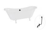 Vann Besco Amelia 190, White+White, sifooniga &uuml;levooluga Klik-klak Black