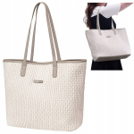 Naiste valge shopper-kott, klassikaline, mahukas 15,6 l, veekindel, sobib &uuml;likooliks ja &auml;rikohtumisteks. CHANTRIA CB801 White.