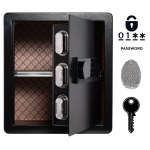 Soomustatud kodu biomeetriline s&otilde;rmej&auml;lgiga seif, 40x36x30 cm, must