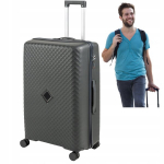 Suur tumehall reisikohver, kerge ja vastupidav, ratastega, 106 L, Wowbag 7900 L dark grey
