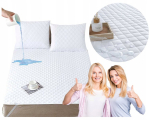 Madratsikaitse kummiga 160x200, veekindel, valge, Čiužinio apsauga su guma 160x200, neper&scaron;lampama, balta