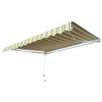 Liigendvarrega markiis, p&auml;ikesekaitse, k&auml;sitsi juhitav, r&otilde;du jaoks, alumiinium, kollane, hall, 2,95 x 2,45 m