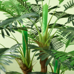 Kunstlik palm, 1 m, realistlikud oksad, dekoratiivtaim, plastikust, potiga, pruun+roheline