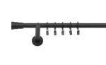 &Uuml;ksik kardinavarras 120 cm 19 mm Must matt rull Silent konksudega