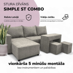 Nurgadiivan lauaga ja puffidega St Combo, Podrez, helehall