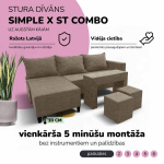Nurgadiivan lauaga ja puffidega St Combo, Podrez, Beež