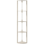 LED-p&otilde;randalamp, nurgariiul, h&auml;mardatav, 4 riiulit, soe valge valgus, 41x30x164cm, tamm