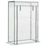 Kasvuhoone, tomatimaja, minikasvuhoone rullitava uksega, teras, plastik, l&auml;bipaistev, 100x50x150cm
