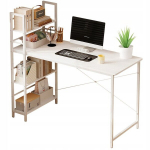 Arvutilaud loft valge noortele koos riiuliga 120 cm