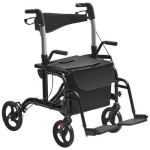 2in1 rullatool ja transporditool, kokkupandav, kerge alumiiniumraam, must, 20 cm rattad, kandev&otilde;ime kuni 136 kg