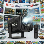 Projektor LED-projektor nutiteleri funktsiooniga, must