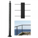 Roostevabast terasest trossi k&auml;sipuud, trepik&auml;sipuu post, must (106,7 x 5 x 2,5 cm)