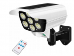LED-lamp-kaamera imitatsioon p&auml;ikesepatarei ja puldiga, valge