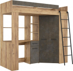 Korrusvoodi Meblocross Floor P, 200x80 cm, Pruun