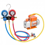 Vaakumpump ja manomeetri komplekt, 3,5 CFM, &uuml;heastmeline, HVAC, kandekotiga