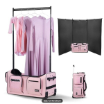 Tantsukott riidepuuga, 73.7x35.4x145 cm, roosa, ratastel hoiustamine