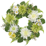 Dekoratiivne v&auml;lisukse p&auml;rg kunstlike daaliatega Oairse Valge 60 cm