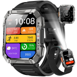 Nutikell Blackview W60 Bluetooth nutikell, 100+ spordirežiimi, LED-taskulamp ja kompass iOS-ile ja Androidile Must
