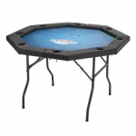 Pokkerilaud, 8-m&auml;ngijaga kokkupandav kaheksanurkne laud, 132.5x132.5x76.5 cm, must, metallist jalad
