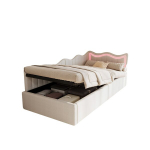 Laste &uuml;ksikuvoodi, &otilde;hupuhutav diivanvoodi, valge, karu fliisist kangas, 90 x 200 cm