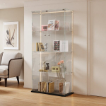 Vitriinkapp, LED-tuledega, 163 x 79 x 35 cm, must