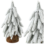 Dekoratiivne kunstkuusk lume imitatsiooniga ja t&uuml;vega, 30 x 10 cm