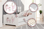 Lastete &uuml;heinimese voodi sahtliga ja madratsiga Anna Girl with unicorn 140x70