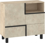 Komoda Meblocross Lars LAR-01 1D2S &ndash; Moodne kummut, tamme otsaspoon / Granada mandel