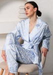Siidist pidžaama TOILE SILK 5512/050 Giulia, v&auml;rv white/blue toile de jouy