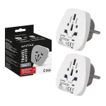 Universaalne adapter Entac, maailma pistikupesa - EU pistik, 2 tk
