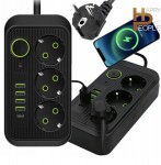 Pikendusjuhe, 3 pistikut, 2 meetrit