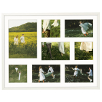 Valge fotogalerii 40x50 cm 8 fotole: 3x 10x10 cm, 4x 10x15 cm, 1x 15x21 cm