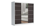Chelsea 200 Tom liugustega riidekapp peegliga, pruun, 200x215x60 cm