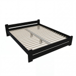 Ilma liistudeta voodi Palanga, 200x200 cm, Must