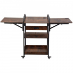 Kuumpressi laud, 3-astmeline kokkupandav alus laadimisjaamaga, pruun, metall