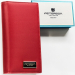 Ehtsast nahast naiste rahakott Peterson, punane