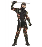 "NINJA S&Otilde;DUR" (lipsudega kapuutsiga mantel, lipsudega p&uuml;ksid, v&ouml;&ouml;, mask)
