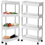 Funktsionaalne vannitoa riiul 4TIER, ratastega