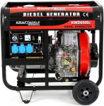 Elektrigeneraator ratastega, 6,5 kW, diisel, Kraftdele