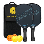 Pickleballi reketi komplekt must zoodo p3 usapa + 4 palli + kott usa