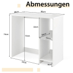 Kirjutuslaud 80x40x74cm, valge v&auml;rv