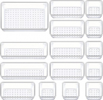 15-osaline plastmassist sahtli korraldaja komplekt, 4 suurust, k&ouml;&ouml;ki, vannituppa