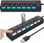 7-pordiline Usb-jaotur l&uuml;litite ja Led-indikaatoritega