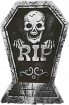 Dekoratiivne hauakivi "rip" Halloween, kolju, 38x27cm