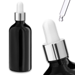 Must 100 ml klaaspudel h&otilde;bedase alumiinium-pipetiga, 5-osaline komplekt
